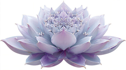 A minimalist vector illustration of a rare lotus with fractal patterns