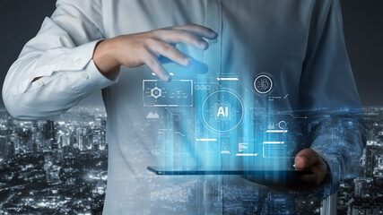 AI interface showing how artificial intelligence powers systems. AI Artificial intelligence...