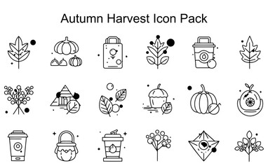 Fototapeta premium Autumn Harvest Icon Pack