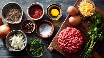 Fresh ingredients for hearty meal preparation