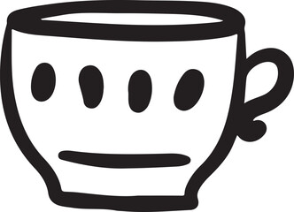Cup with Tea or Coffee Line art