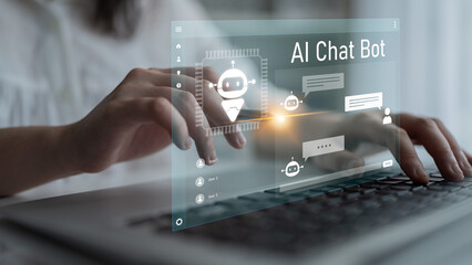 AI chatbot interface facilitates communication, chatbot, and AI interaction for automated user...