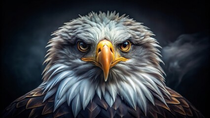 Obraz premium Majestic Bald Eagle Portrait A Close-Up View of a Powerful Bird of Prey