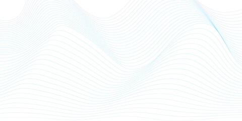 Abstract blue smooth wave on a white background. Dynamic sound wave. Design element. Vector illustration. 