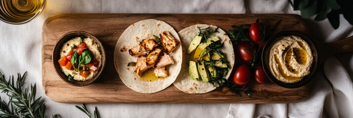 Delicious breakfast boards showcasing various healthy Mediterranean dishes beautifully arranged on a wooden platter