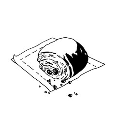 freshly baked pain au chocolat illustration