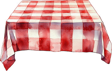 Naklejka premium red and white checkered tablecloth