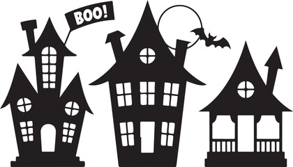 house, castle, building, vector, home, cartoon, town, illustration, architecture, city, icon, halloween, art, design, fairy, silhouette, old, medieval, urban, drawing, roof, set, night, tower, fantasy
