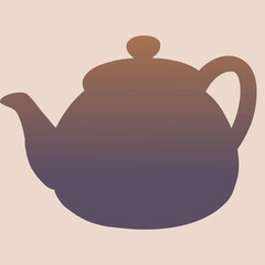Gradient Teapot Silhouette Illustration for Tea Time and Kitchen Decor