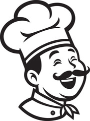 chef face vector design for restaurant. restaurant element vector line  art illustrator