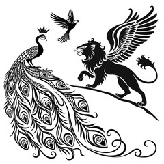 heraldic lion with wings