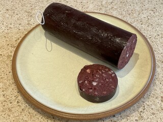 black pudding made from human blood (of the photographer)