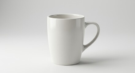 Fototapeta premium Plain ceramic mug isolated on soft gray background