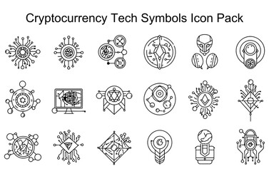 Cryptocurrency Tech Symbols Icon Pack