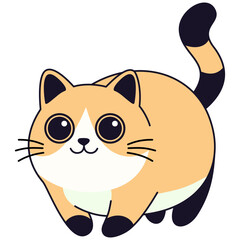 Fat cat. Cartoon vector illustration. Character design
