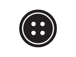 Vector isolated one single simple round button with four holes colorless black and white flat symbol icon logo infographics on a white background silhouette shadow shape stencil solid black