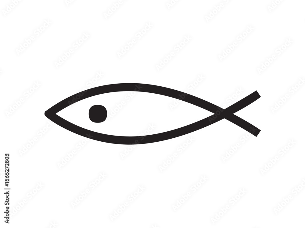 Poster vector isolated one single simple fish colorless black symbol icon logo infographics on a white back
