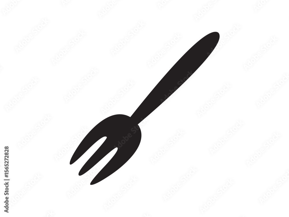 Canvas Prints vector isolated one single simple black fork colorless black symbol icon logo infographics on a whit