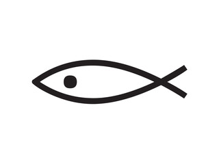 Vector isolated one single simple fish colorless black symbol icon logo infographics on a white background simple minimal graphic element