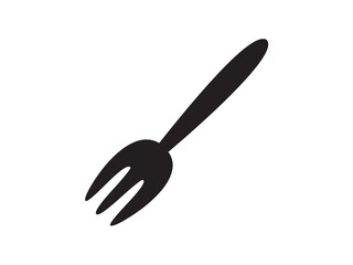 Vector isolated one single simple black fork colorless black symbol icon logo infographics on a white background simple minimal graphic element