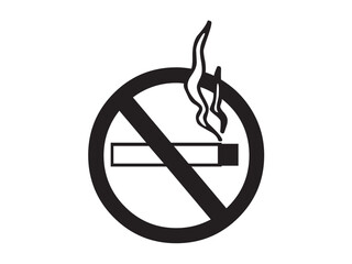 Vector isolated one single No Smoking sign, smoking is prohibited, do not smoke, round frame colorless black symbol icon logo infographics on a white background simple minimal graphic element