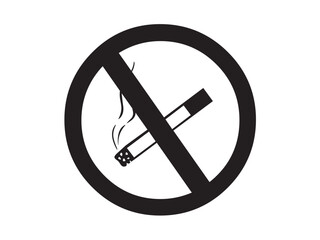 Vector isolated one single No Smoking sign, smoking is prohibited, do not smoke, round frame colorless black symbol icon logo infographics on a white background simple minimal graphic element