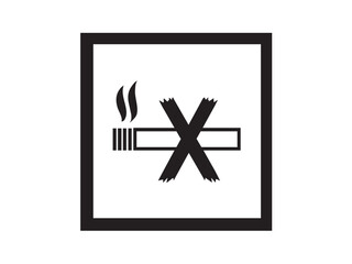 Vector isolated one single No Smoking sign, smoking is prohibited, do not smoke, square frame colorless black symbol icon logo infographics on a white background simple minimal graphic element