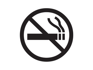 Vector isolated one single No Smoking sign, smoking is prohibited, do not smoke, round frame colorless black symbol icon logo infographics on a white background simple minimal graphic element