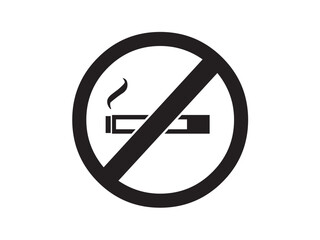 Vector isolated one single No Smoking sign, smoking is prohibited, do not smoke, round frame colorless black symbol icon logo infographics on a white background simple minimal graphic element