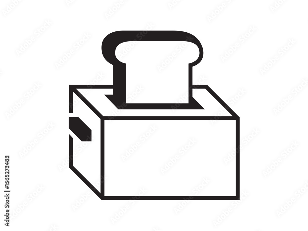 Poster vector isolated one single simple toaster with bread colorless black and white symbol icon logo info