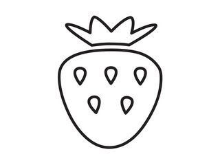 Vector isolated one single simple strawberry berry with seeds colorless black and white contour line easy drawing