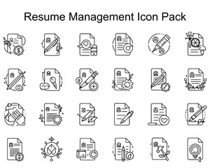 Fototapeta premium Resume Management Icon Pack