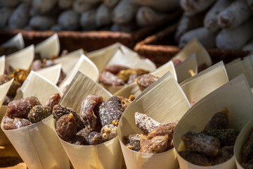Gourmet Sausage Snack Cones at Market