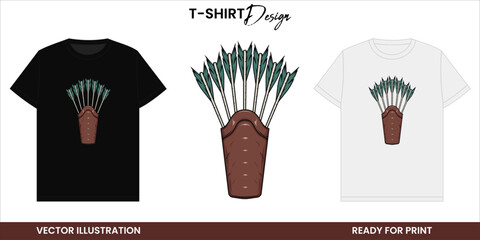 Classic Archery Quiver. Vintage Vector Illustration for T-Shirt