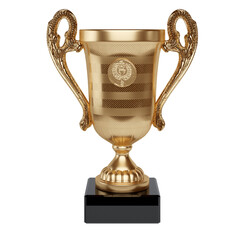 gold cup isolated on white background
