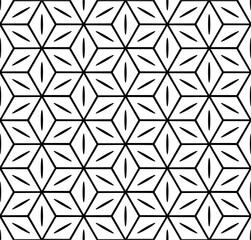illustration geometry textile pattern, black and white abstract stars seamless texture design 