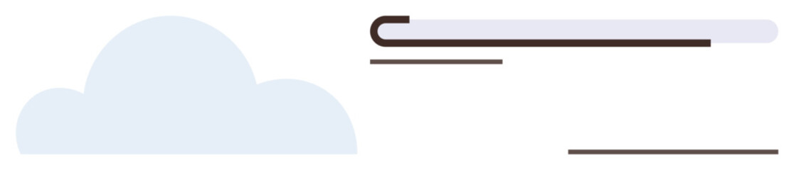 Abstract blue cloud and linear design elements representing connectivity, data transfer, and technology. Ideal for technology, cloud storage, innovation, digital communication, data processing
