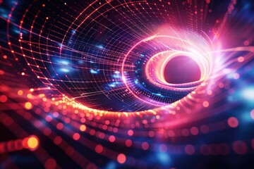 High Detail Image of Background Depicting Quantum Mechanics and Spacetime Curvature
