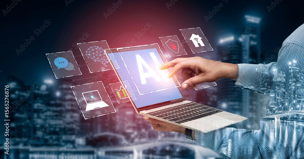 Poster ai integration is transforming digital ecosystem. ai integration enhances smart systems, ai integrat