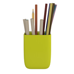 school supplies on white