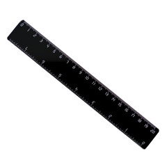 black ruler isolated on white