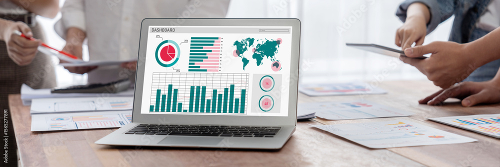 Aufkleber business data dashboard provide brisk business intelligence analytic for marketing strategy planning