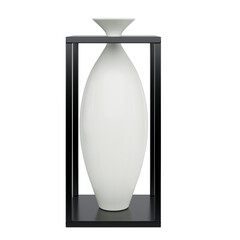 white vase on black background