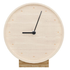 wooden clock isolated on white