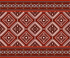 Abstract dark red ethnic art .Seamless pattern in tribal,folk embroidery,and Native American style.
Aztec geometric art ornament print.Design for carpet,cover.Wallpaper,wrapping,fabric,clothing.