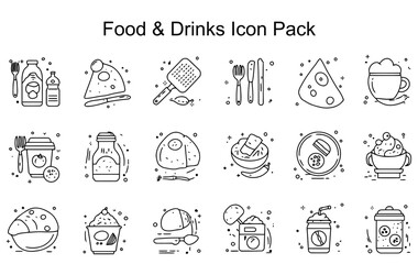 Fototapeta premium Food & Drinks Icon Set