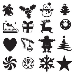Christmas Postcard Collection Set ball vector illustration