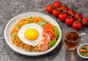 Indomie Goreng, Indonesian Popular Instant Noodle with Sunny Side Egg