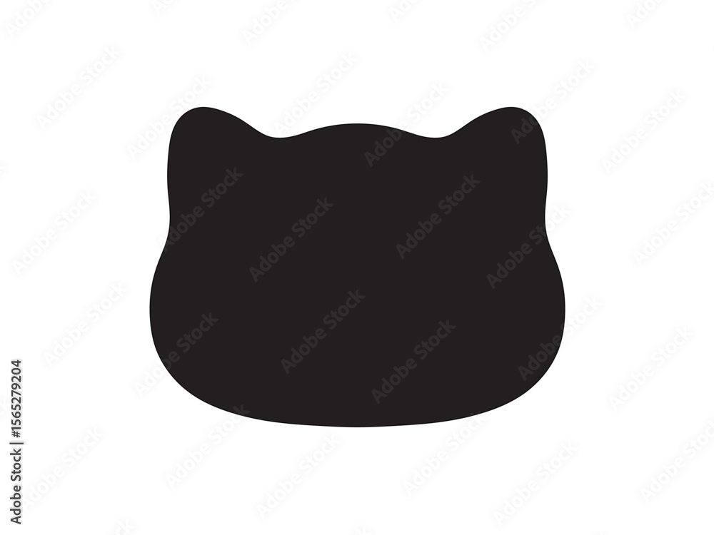 Poster vector isolated one single simple cat head shape colorless black symbol icon logo infographics on a 