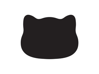 Vector isolated one single simple cat head shape colorless black symbol icon logo infographics on a white background simple minimal graphic element